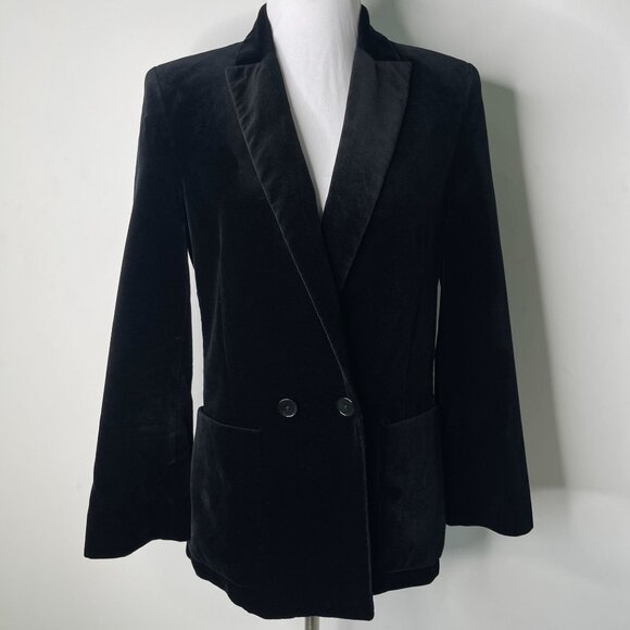 Zadig & Voltaire Women's Black 100% Cotton Visko Velvet Blazer Size: S | US4 - Picture 1 of 11